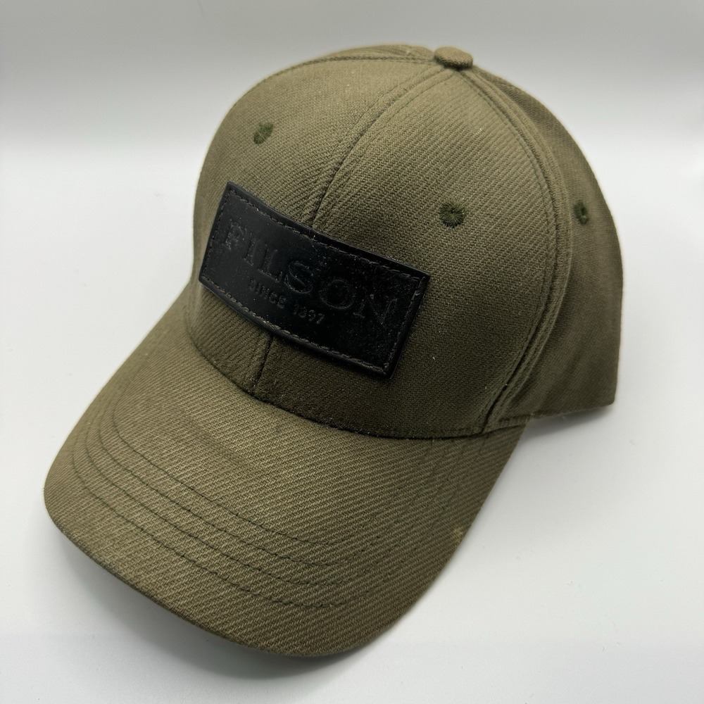 Filson Logger Hat‎ Leather Strap Back Logo Workwear Outdoor Otter Green